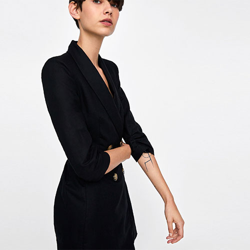 2018 Hot Solid Color Elegant Suit Tunic Dress