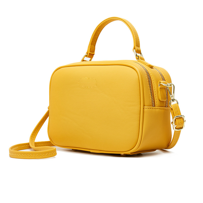 modelo de lichi de Color sólido bufanda bolsa hombro Diagonal bolso