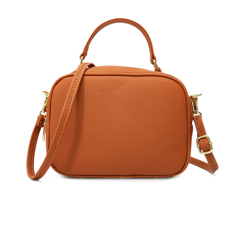 modelo de lichi de Color sólido bufanda bolsa hombro Diagonal bolso